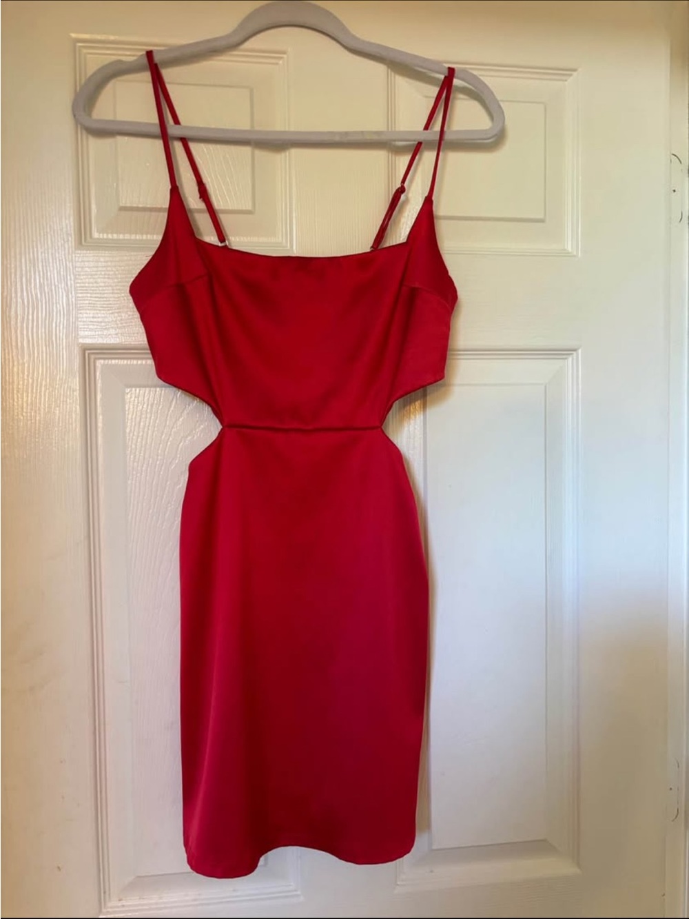 Red Cutout Spaghetti Strap Dress